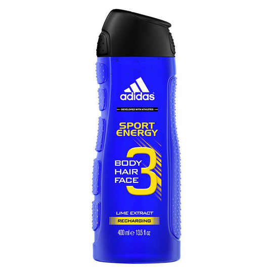 Adidas Sport Energy 3-In-1 Body, Hair And Face Shower Gel 400 ml