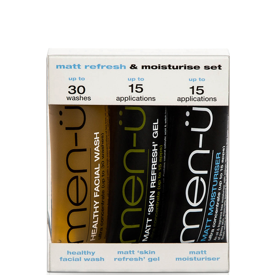men-u Set 3 x 15ml - Matt Refresh & Moisturise Set - Mattapintainen virkistävä ja kosteuttava setti
