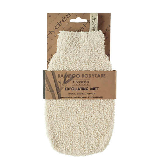 Hydrea London Bamboo Gentle Exfoliating Mitt -hellävaraisesti kuoriva pesukinnas