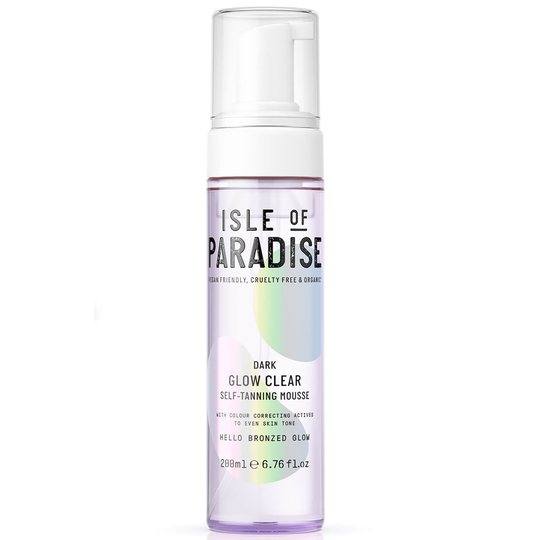 Isle of Paradise Glow Clear Self-Tanning Mousse -rusketusvaahto - tumma, 200 ml