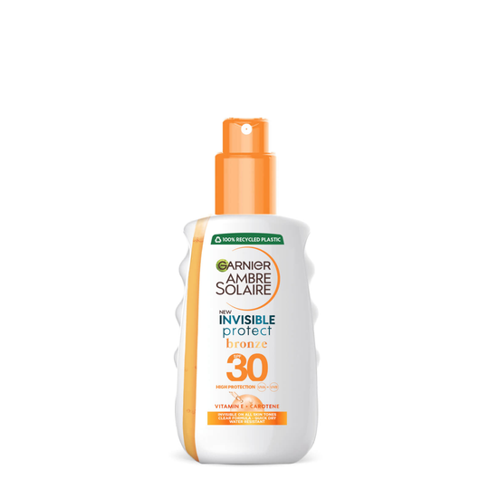 Garnier Ambre Solaire Invisible Protect Bronze Transparent SPF30 Sun Cream Spray 200ml