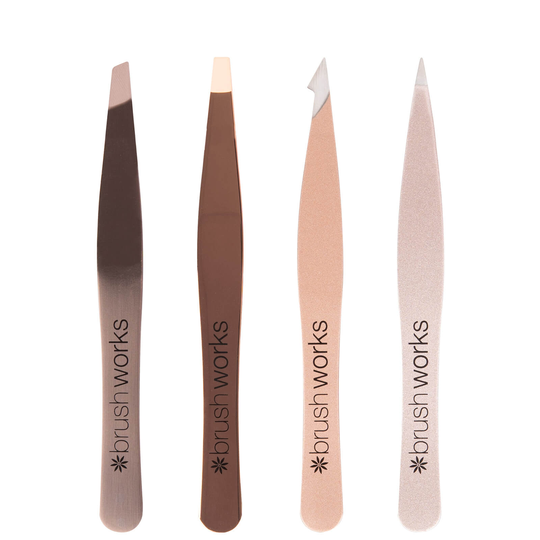 brushworks HD Combination Tweezer Set -pinsettisetti, Gold