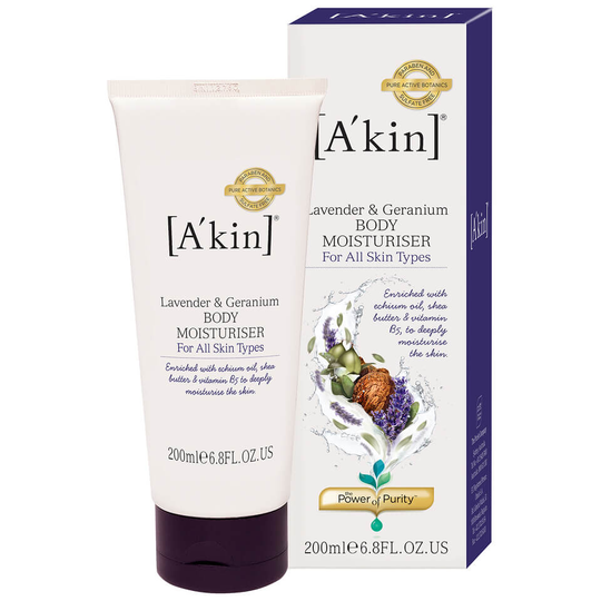 A'kin Vartalokosteusvoide - Laventeli & Geranium 200ml