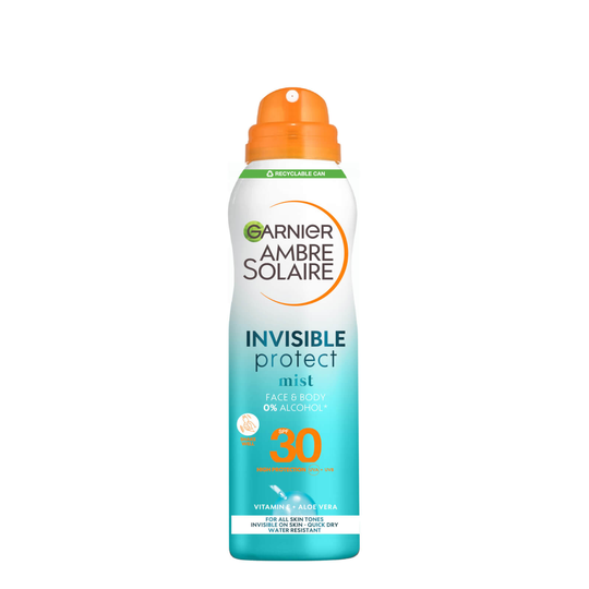 Garnier Ambre Solaire Invisible Protect Mist Transparent SPF30 Sun Cream Spray 200ml