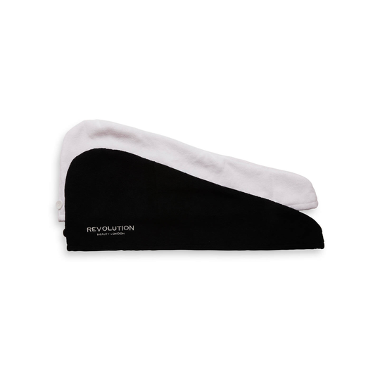 Revolution Haircare Hair 2pk Microfibre Hair Wrap Black/White