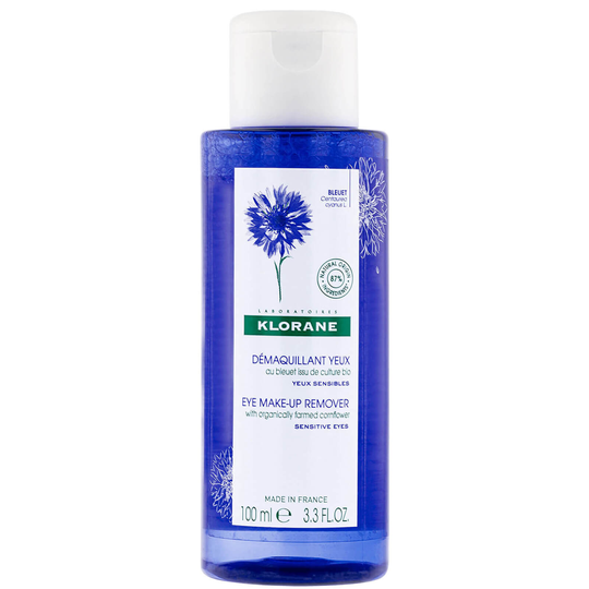KLORANE Soothing Eye Makeup Remover with Organic Cornflower for Sensitive Skin -silmämeikinpoistoaine, 100 ml