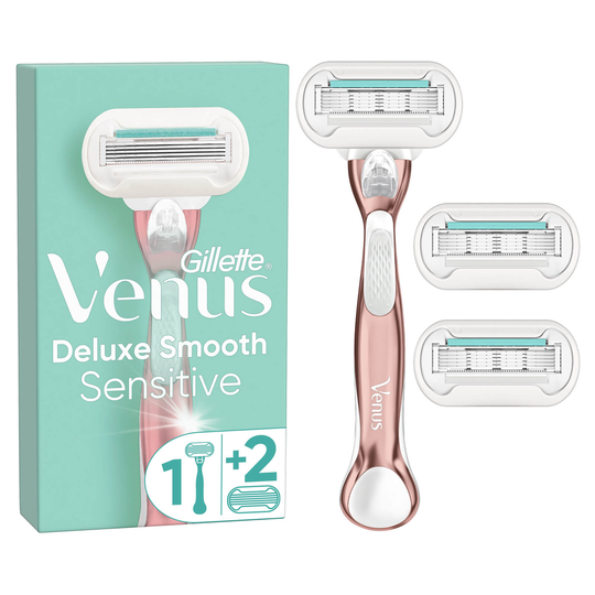 Venus Deluxe Smooth Sensitive Rose Gold Handle - Handle + 3 Blades
