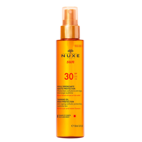 NUXE Sun Tanning Oil Face and Body SPF 30 -rusketusöljy kasvoille ja vartalolle (150ml)