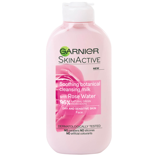 Garnier Natural Rose Cleansing Milk and Makeup Remover for Sensitive Skin 200ml
